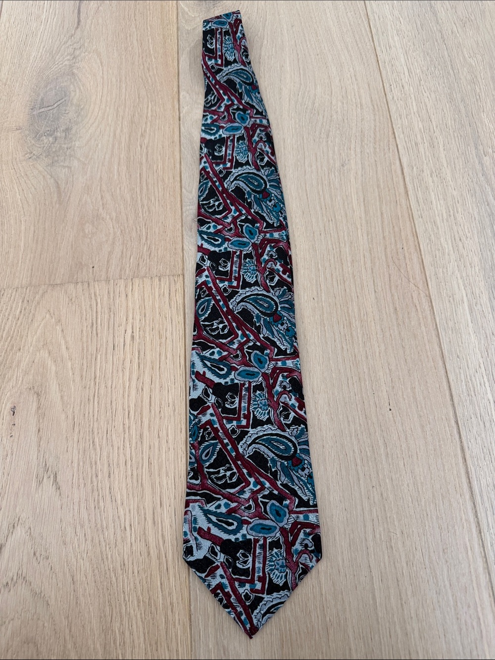 Christian Dior Men's Blue and Burgundy Tie